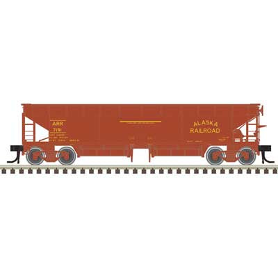 Atlas N 70-Ton Hart Ballast Car - Ready to Run - Master(R) -- Alaska Railroad #7159 (Boxcar Red, yellow)
