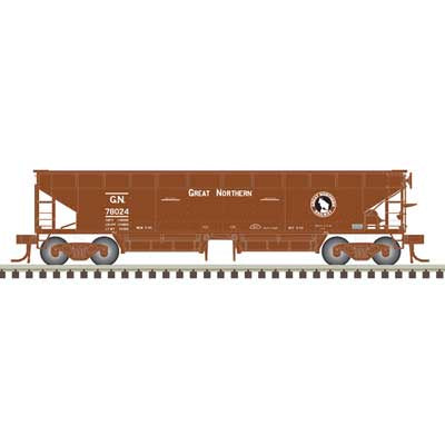 Atlas N 70-Ton Hart Ballast Car - Ready to Run - Master(R) -- Great Northern #78069 (Mineral Red, black, white)
