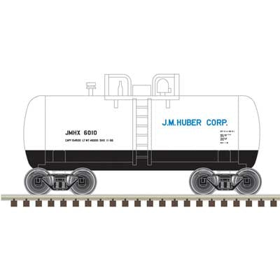 Atlas N 28' Beer Can Shorty Tank Car - Ready to Run -- JM Huber JMHX #6010 (gray, blue, black)