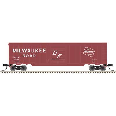 Atlas N 50' Single-Door Boxcar - Ready to Run -- Milwaukee Road #51580 (Boxcar Red, DF Marks, Large Roadname, TMR Logo)