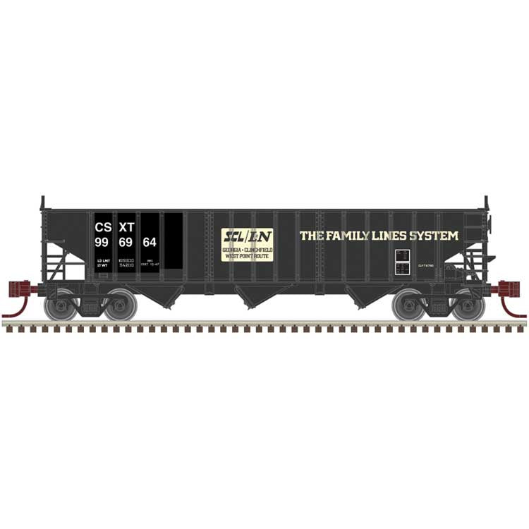 Atlas N ullman-Standard PS-2750 3-Bay Hopper - Ready to Run - Master(R) -- CSX #996964 (Ex-FLS, black, yellow)