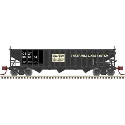 Atlas N Pullman-Standard PS-2750 3-Bay Hopper 3-Pack - Ready to Run - Master(R) -- CSX #996960, 996963, 996965 (Ex-FLS, black, yellow)