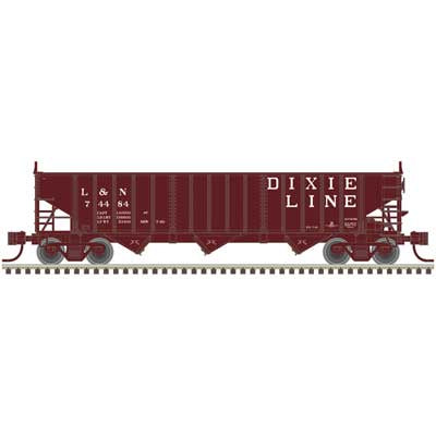 Atlas N Pullman-Standard PS-2750 3-Bay Hopper 3-Pack - Ready to Run - Master(R) -- Louisville and Nashville #74484, 152102, 154403 (Boxcar Red, Dixie Line Slog
