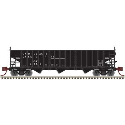Atlas N Pullman-Standard PS-2750 3-Bay Hopper - Ready to Run - Master(R) -- Cadillac and Lake City #2750 (black, white)