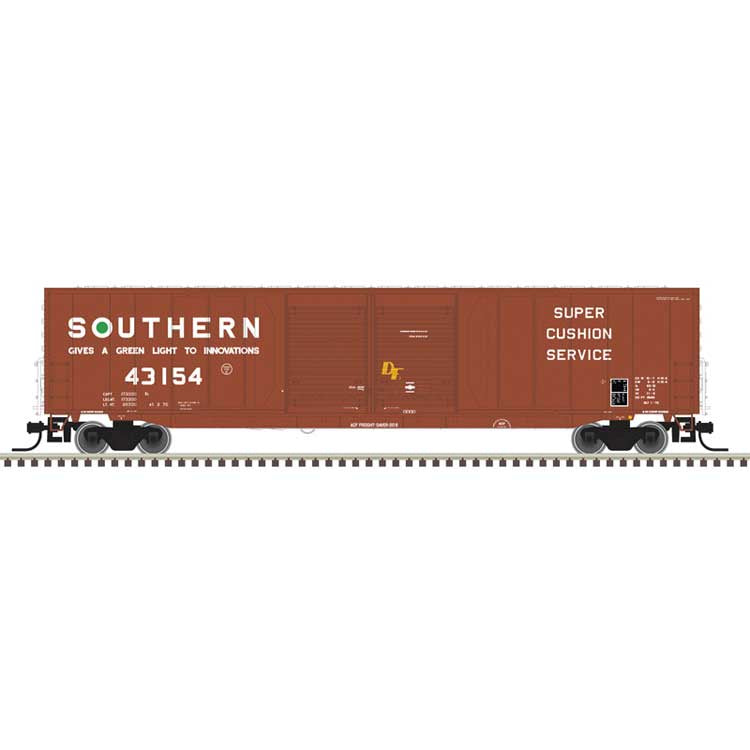 Atlas N ACF 60' Double-Door Auto Parts Boxcar - Ready to Run - Master(R) -- Southern Railway (SOU) #43154 (Boxcar Red, white, green)