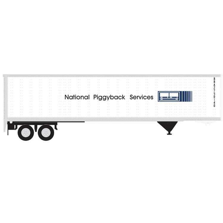 Atlas N 45' Pines Trailer - Assembled -- National Piggyback Service #750122 (white, blue)