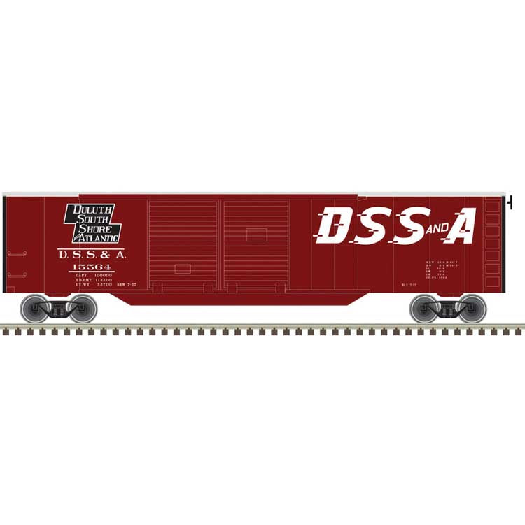 Atlas 50' Double-Door Boxcar - Ready to Run -- Duluth, South Shore & Atlantic #15587 (Boxcar Red, white)