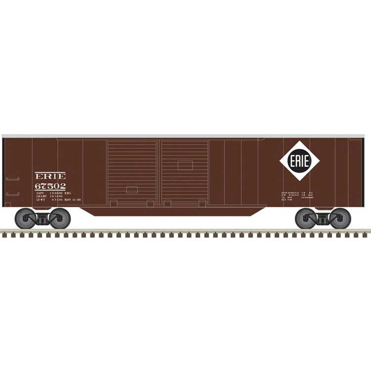 Atlas 50' Double-Door Boxcar - Ready to Run -- Erie #67517 (Boxcar Red, white)