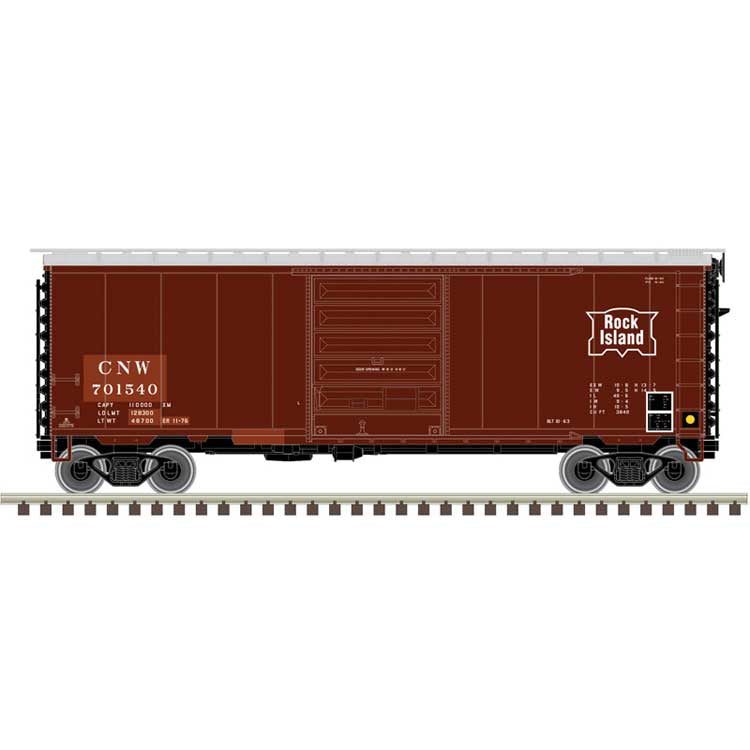 Atlas N PS-1 40' Boxcar w/8' Door - Ready to Run - Master -- Chicago & North Western (C&NW) #701540 (Patched Ex-RI, Boxcar Red, silver, black)