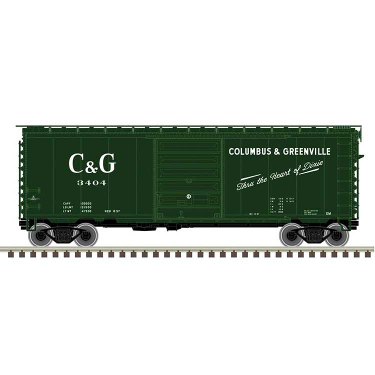 Atlas N PS-1 40' Boxcar w/8' Door - Ready to Run - Master -- Columbus & Greenville (G&W) #3408 (green, white, Heart of Dixie Slogan)