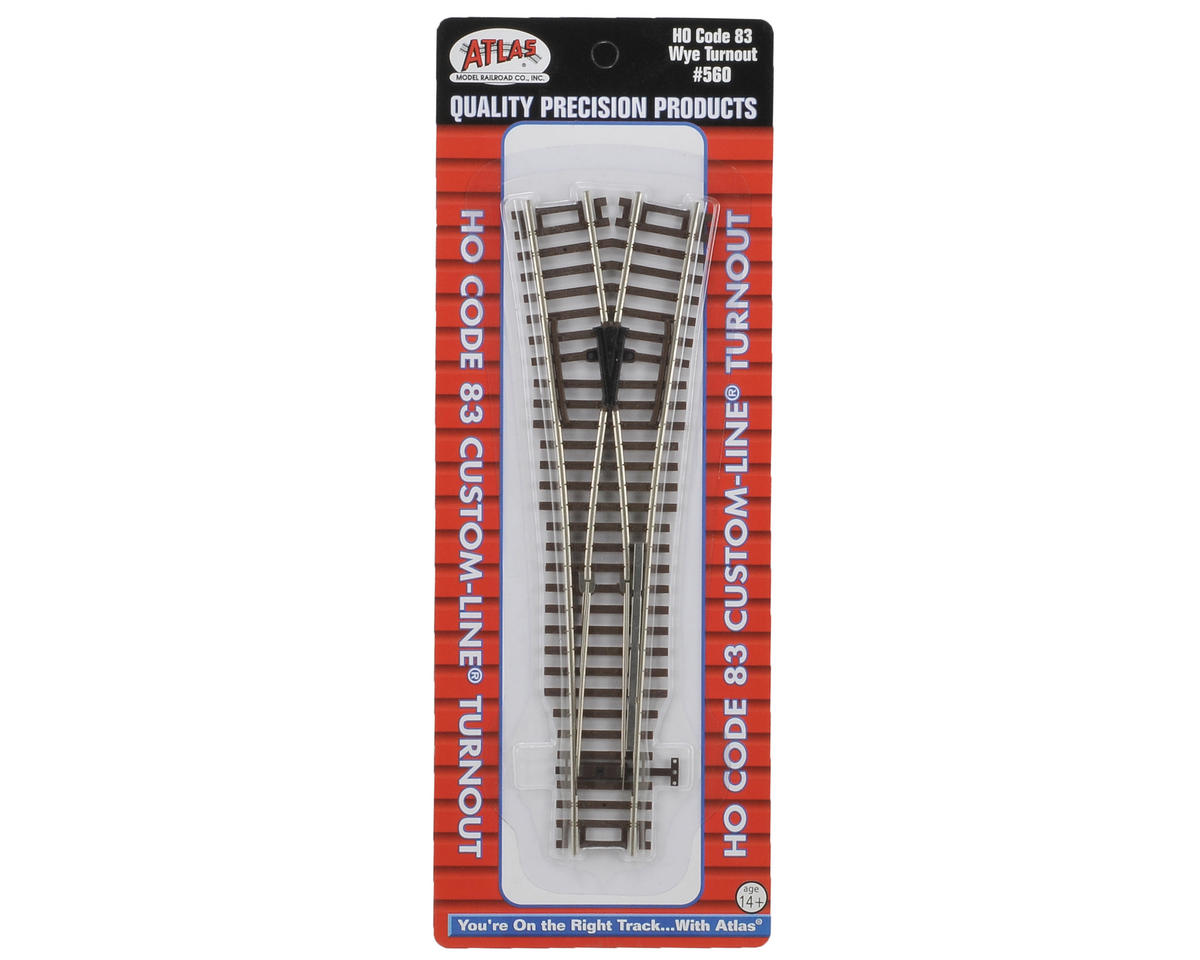 Atlas Code 83 Custom-Line(R) Turnouts w/Nickel-Silver Rail & Brown Ties -- Wye Turnout - ATL560