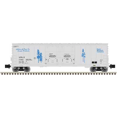 Atlas Z Evans 53' Double Plug-Door Boxcar - Master(R) -- Bend Millwork USLX #17050 (gray, blue)