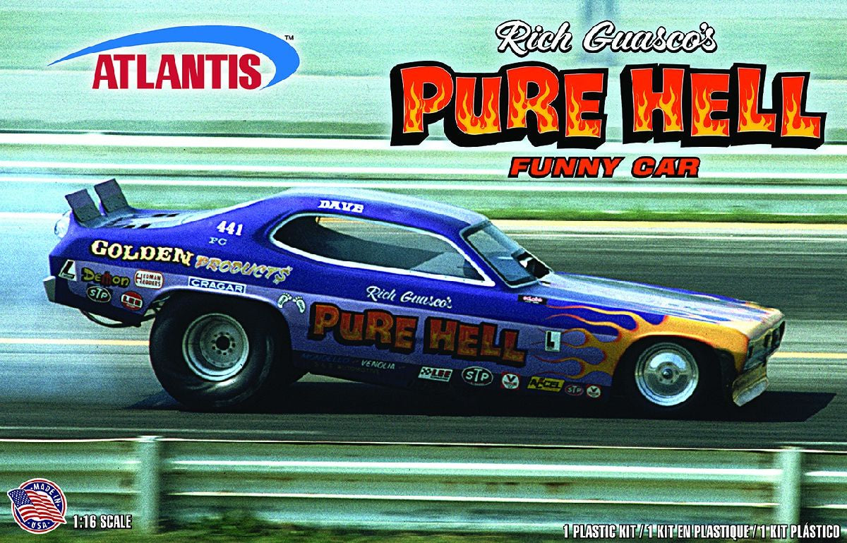 Atlantis Models Rich Guasco Pure Hell Racing Funny Car Plastic Model