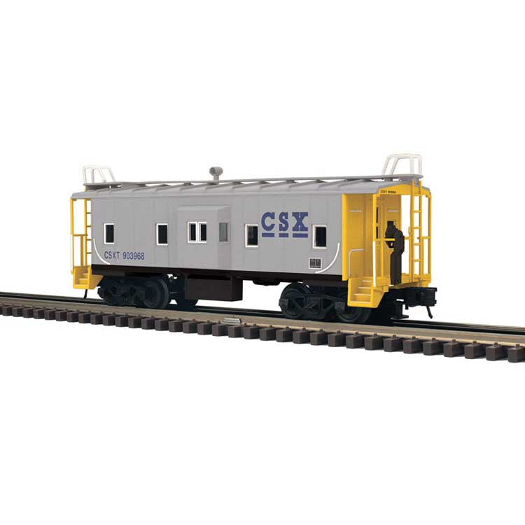 Atlas O Bay Window Caboose - 3-Rail - Ready to Run - Trainman(R) -- CSX (gray, yellow, blue) #904003