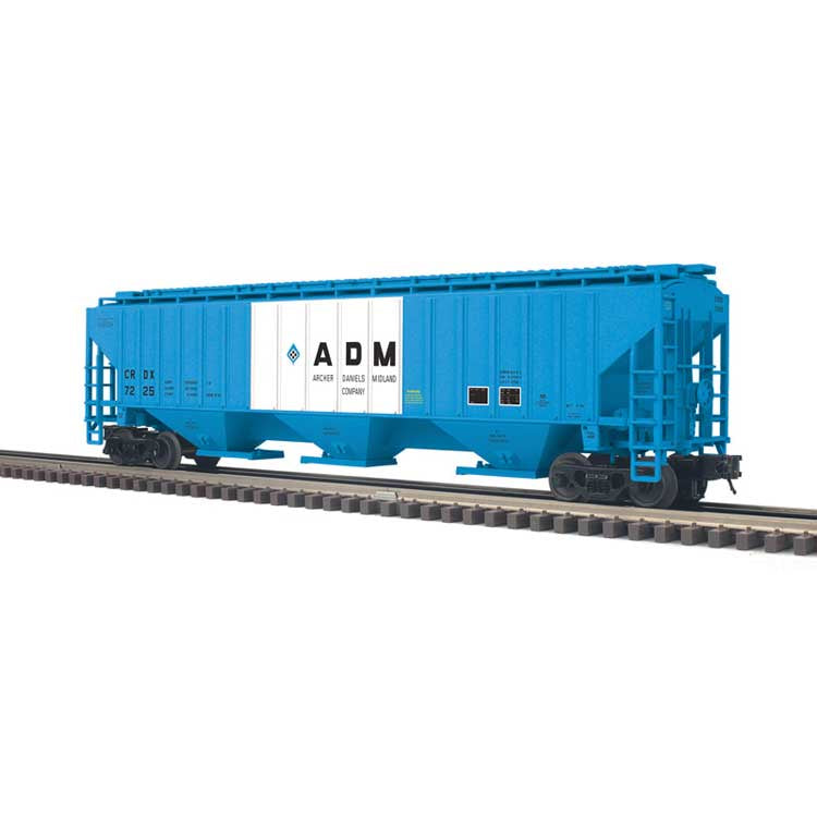 Atlas O 2001637 Pullman-Standard PS-4750 Covered Hopper - 3-Rail - Ready to Run - Trainman(R) -- ADM (blue, white, black) #7234