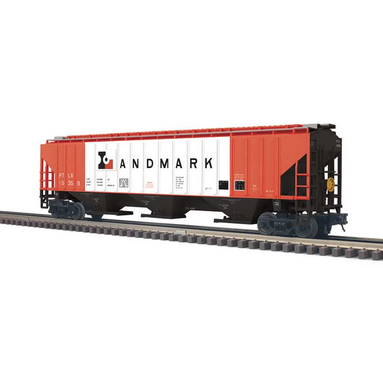 Atlas O 2001639 Pullman-Standard PS-4750 Covered Hopper - 3-Rail - Ready to Run - Trainman(R) -- Landmark (white, red, black) #15364