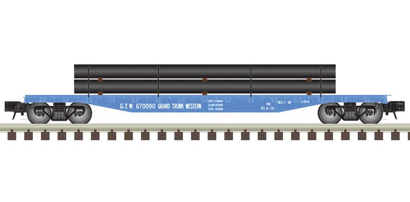 Atlas O O 52'6" FLAT CAR W/LOAD - GTW #670090 - ATO20020101