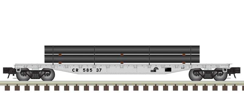 Atlas O O 52'6" FLAT CAR W/LOAD - CONRAIL #58537 - ATO20020131