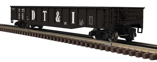 Atlas O 52' 6" Gondola - 3-Rail - Ready to Run - Trainman(R) -- Detroit, Toledo & Ironton (black, white, Large DT&I) #2282