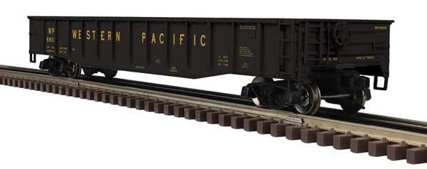 Atlas O 52' 6" Gondola - 3-Rail - Ready to Run - Trainman(R) -- Western Pacific (black, yellow) #6834