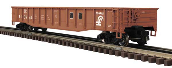 Atlas O 52' 6" Gondola - 3-Rail - Ready to Run - Trainman(R) -- Conrail (Boxcar Red, white) #510545