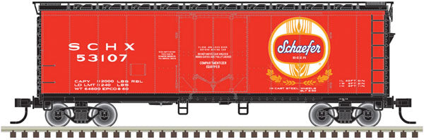 Atlas O Atlas O 40' Plug-Door Boxcar - 3-Rail - Ready to Run -- Schaefer (red, white, gold) #53123 - ATO20023132