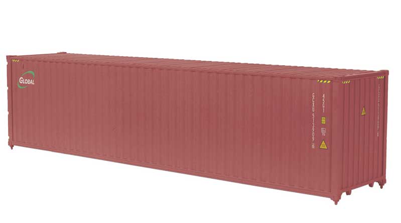 Atlas O 40' High-Cube Container - Assembled -- Global GCXU (brown, green) #5794040 - ATO30011421