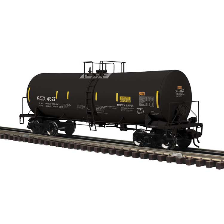 Atlas O 17,600-Gallon Corn Syrup Tank Car - 3-Rail - Ready to Run - Master(R) -- GATX Leasing (black, yellow conspicuity marks) #4827
