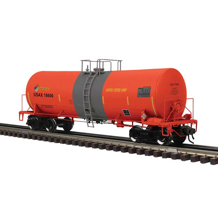Atlas O 17,600-Gallon Corn Syrup Tank Car - 3-Rail - Ready to Run - Master(R) -- US Army (red, gray, yellow conspicuity marks) #18602