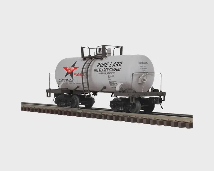 Atlas O 8,000-Gallon Tank Car - 3-Rail - Ready to Run - Premier -- Southern Star Lard (gray, red, black) #74404