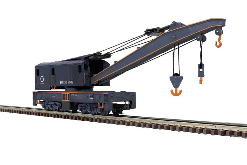 Atlas O 250-Ton Diesel Industrial Brownhoist Crane - 3-Rail - Ready to Run - Premier -- Guilford B&M #3365 (gray, orange, white)