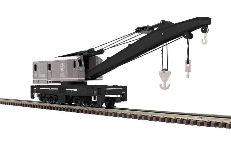 Atlas O 250-Ton Diesel Industrial Brownhoist Crane - 3-Rail - Ready to Run - Premier -- Illinois Central #100417 (gray, white, black)