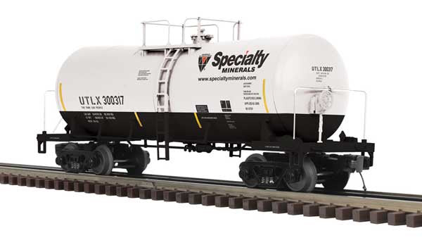 Atlas O Funnel-Flow Tank Car - 3-Rail - Ready to Run - Premier -- Specialty Minerals UTLX (white, black, red) #300324