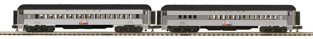 Atlas O 	Madison Heavyweight Combine, Diner Set - 3-Rail - Ready to Run -- Santa Fe #3004, 1468 (gray, black)