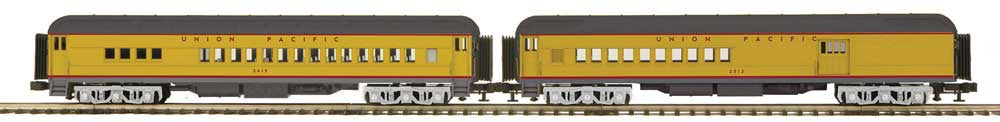Atlas O Madison Heavyweight Combine, Diner Set - 3-Rail - Ready to Run -- Union Pacific #2512, 3615 (Armour Yellow, gray)