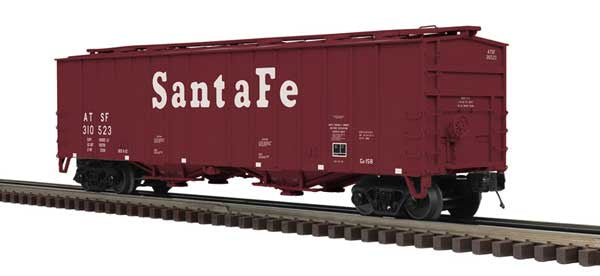 Atlas O 50' Airslide Covered Hopper - 3-Rail - Ready to Run - Premier -- Santa Fe (Boxcar Red, Large Lettering) #310544
