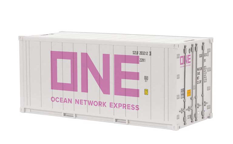 Atlas O 20' Refrigerated Container - Assembled -- Ocean Netweork Express ONE (white, pink) #2032334 - ATO30022342