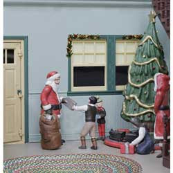 Atlas O Christmas Figure Set -- Santa, Mrs. Claus, Elf, 2 Children, Tree