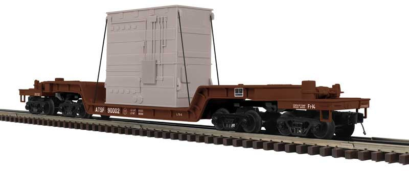 Atlas O 75' Depressed-Center Flatcar w/Transformer - 3-Rail - Ready to Run - Premier -- Santa Fe (Boxcar Red) #90002