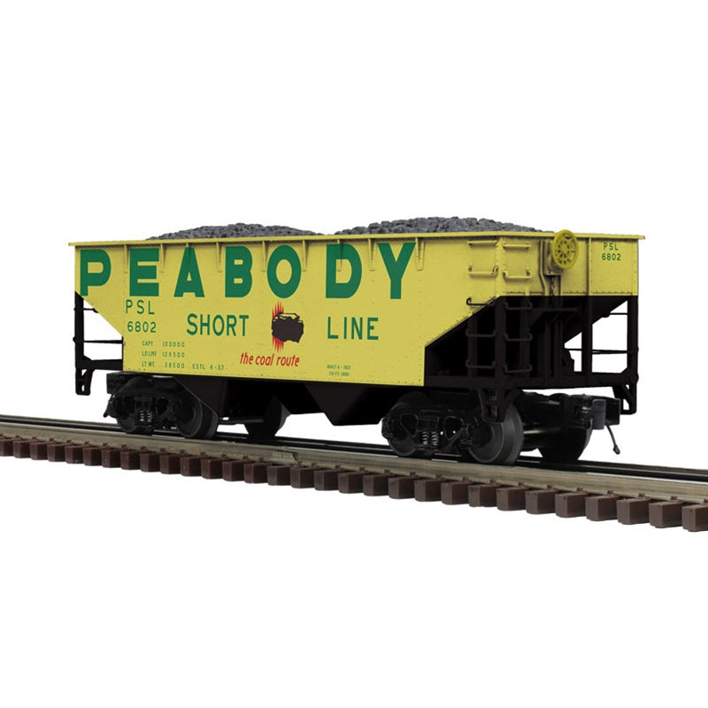 Atlas Premier (3-Rail) O 2-Bay Offset Hopper Peabody Coal #6829