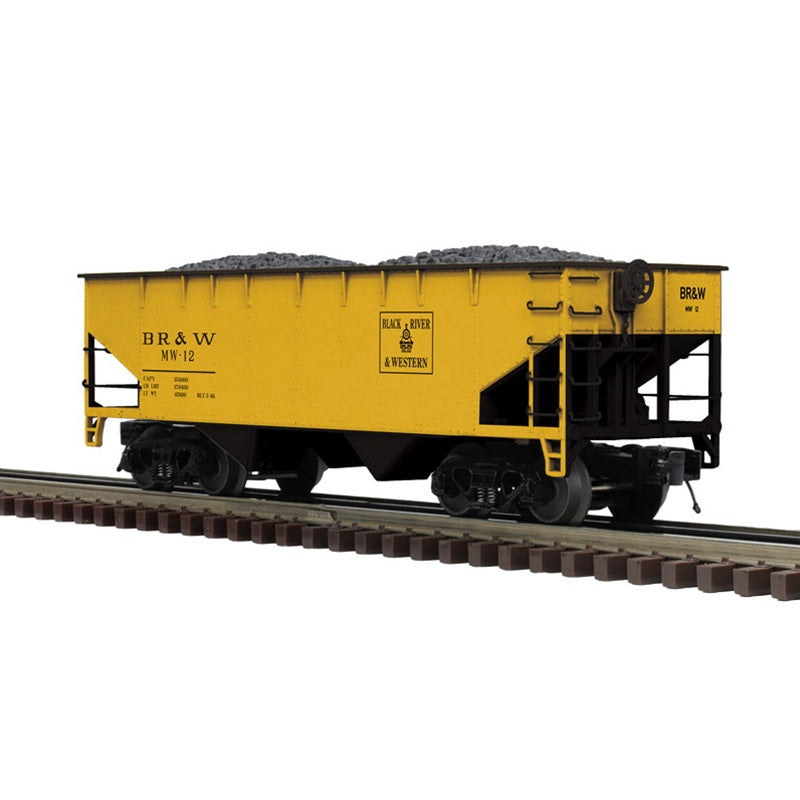 Atlas Premier (3-Rail) O 2-Bay Offset Hopper Black River & Western (MOW) #12