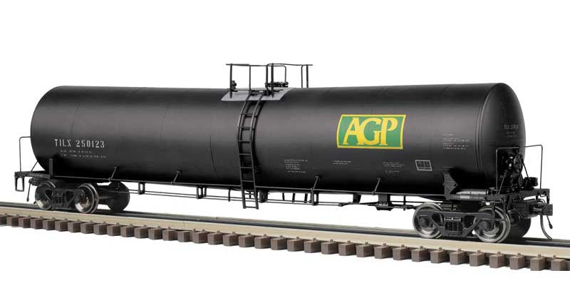 Atlas O Trinity 25,500-Gallon Tank Car - 3-Rail - Ready to Run - Master(R) -- AGP TILX (black, green, yellow) #250137