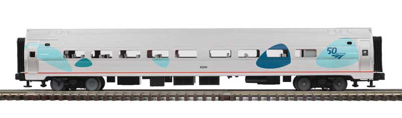 Amfleet(R) 3 Coaches & Cafe - 3-Rail - Ready to Run - Premier -- Amtrak (Fantasy Scheme, 50th Anniversary, Phase V, silver, blue)