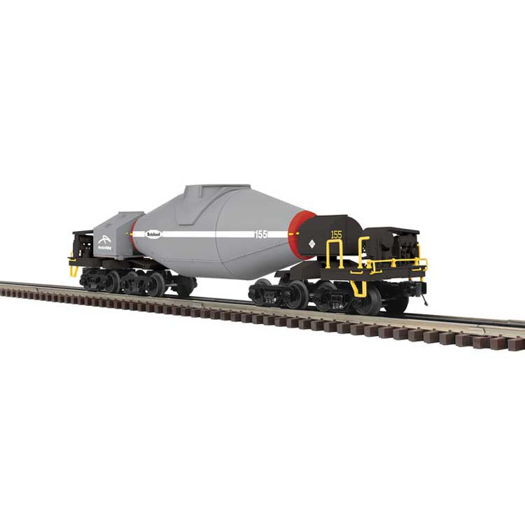 Atlas O 8-Axle Hot Metal "Torpedo" Car w/Flickering Load - 3-Rail - Premier -- Arcelor Mittal (gray, white) #155
