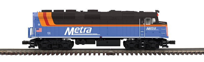 Atlas O EMD F40PH - 3-Rail - Proto-Sound 3.0 and DCS - Premier -- Metra #149 (2022 Scheme, blue, orange, black)