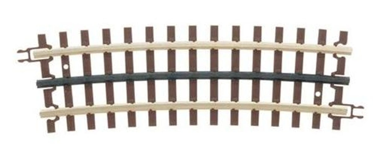 Atlas O 21st Century Track System(TM) Nickel Silver Rail w/Brown Ties - 3-Rail -- O72 Half-Curved Section - ATO6063