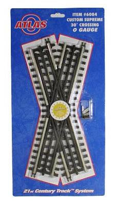 Atlas O Atlas O 21st Century Track System(TM) Nickel Silver Rail w/Brown Ties - 3-Rail -- 30 Degree Crossing - ATO6084