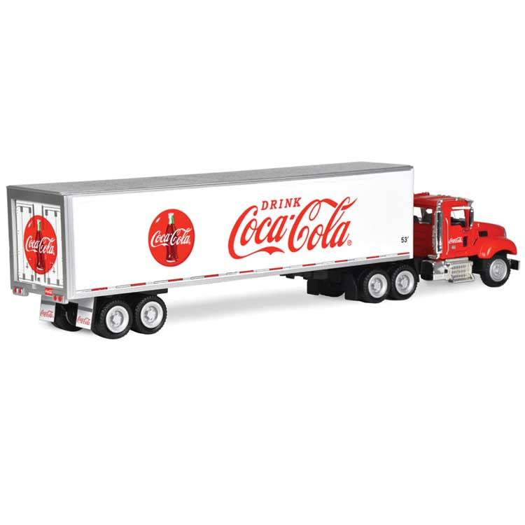 Atlas O Tractor and 53' Trailer - Assembled -- Coca-Cola (white, red)