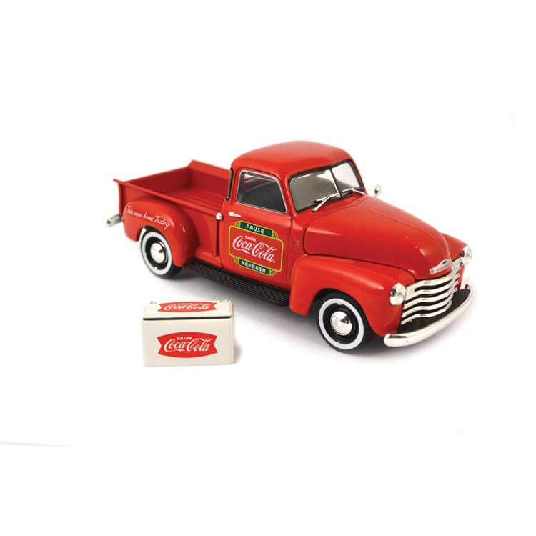 Atlas O 1953 Chevrolet Pickup - Assembled -- Coca-Cola (red, white, green)