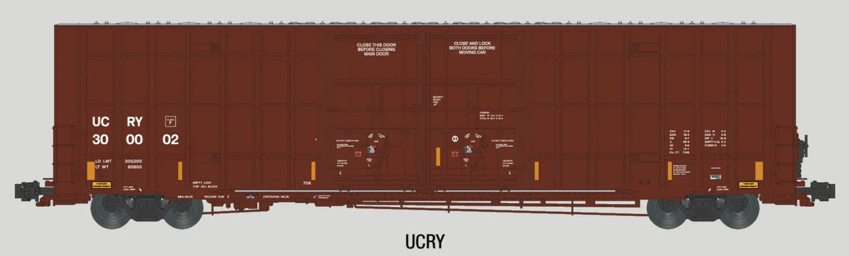 Aurora Miniatures N-Scale Greenbrier 7550 cf 60' Plate F Boxcar - UCRY 300049